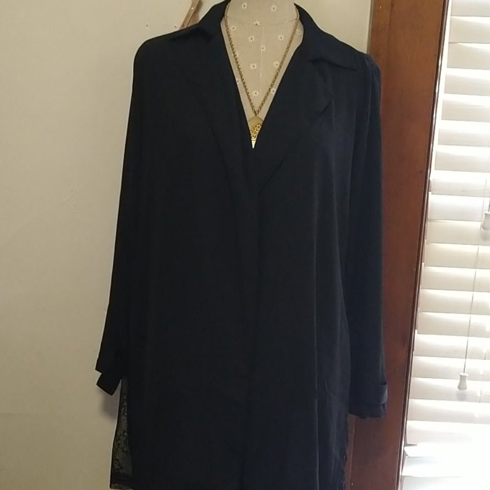 Meakeor Black And Lace Top Coat
